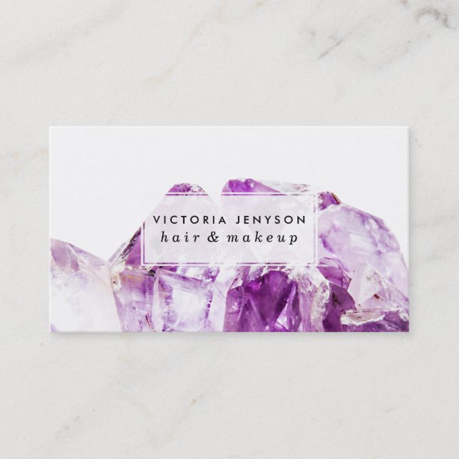 Carte De Visite Pierre améthyste d'agate violette moderne (Devant)