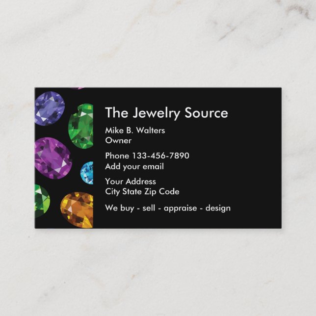 Carte De Visite Pierre gemme Businesscards de bijoux (Devant)