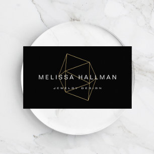 Carte De Visite Pierre géométrique moderne noir