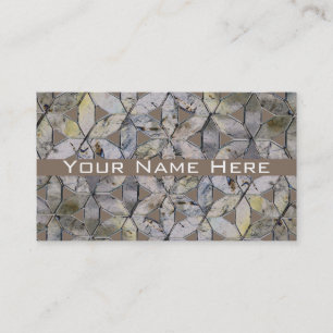 Carte De Visite Pierre grise naturelle Mosaïque motif fleur de vie