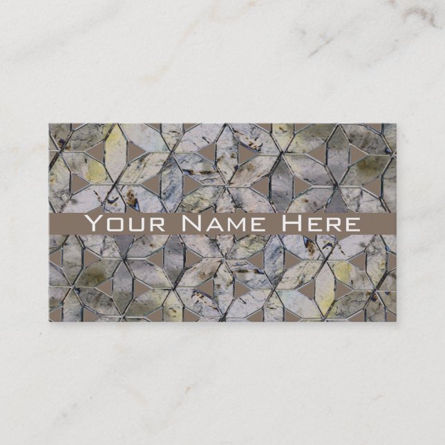 Carte De Visite Pierre grise naturelle Mosaïque motif fleur de vie (Devant)