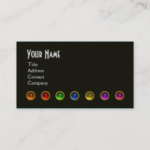CARTE DE VISITE PIERRES DE GEM COLORÉES MONOGRAMME DE POURPLE BLAN
