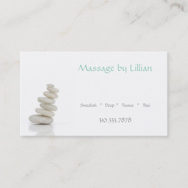 Carte De Visite Pierres de massage (Devant)