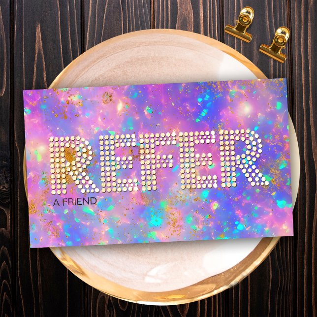 Carte De Visite Pierres Opale de diamant Or Référence (Front)