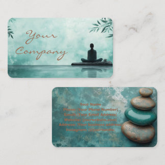 Carte De Visite Pierres Zen Yoga Fitness Turquoise cuivre