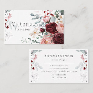 Carte De Visite Pies roses de Bourgogne
