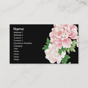 Carte De Visite Pies roses Japonais Floral Kimono