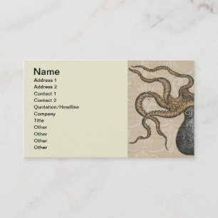 Carte De Visite Pieuvre Kraken Antique Faune Marine Côtière