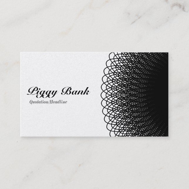 Carte De Visite Piggy Bank - Noir et Blanc (Or) (Devant)