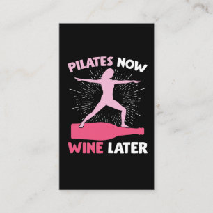 Carte De Visite Pilates Hilarious Athlete Femme buveuse de vin cad