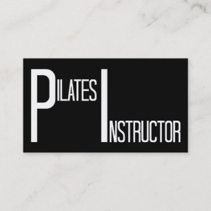 Carte De Visite Pilates Instructeur noir et blanc