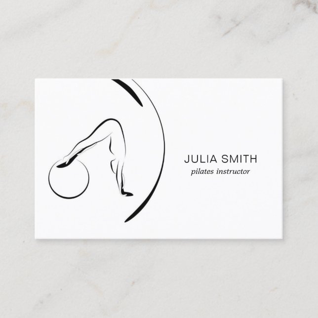 Carte De Visite Pilates instructeur Pilates Pots avec Pilates Ball (Devant)