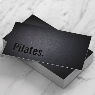 Carte De Visite Pilates Professional Black Bold Text Minimaliste