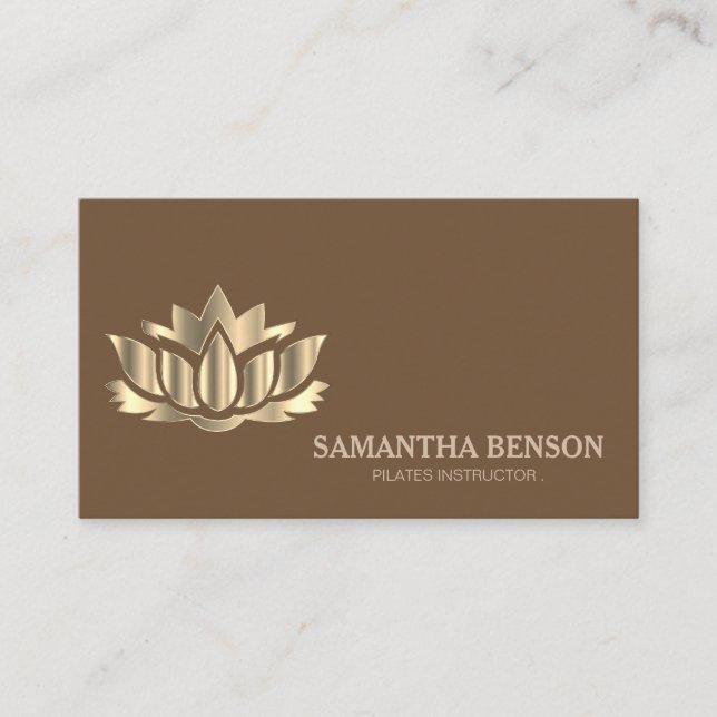 Carte De Visite Pilates Yoga Instructeur Professeur Lotus (Devant)