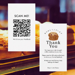 Carte De Visite Pile de cookies rustiques Laissez un avis QR Code
