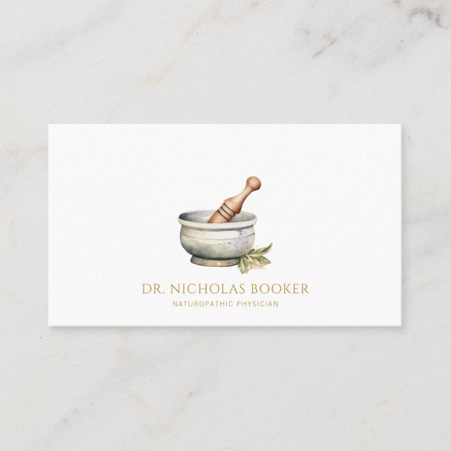 Carte De Visite Pilon de mortier du docteur en naturopathie (Devant)