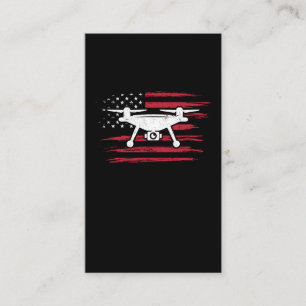 Carte De Visite Pilote américain de drone Drapeau Opérateur amé