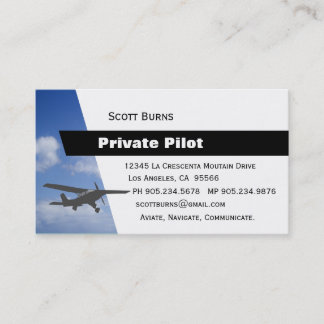 Carte De Visite Pilote d'aviation