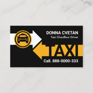 Carte De Visite Pilote de cabine des itinéraires fléchés de taxi