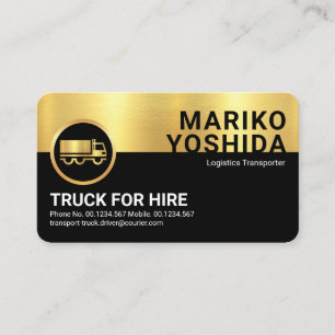 Carte De Visite Pilote de camion Retro Gold Black Layers