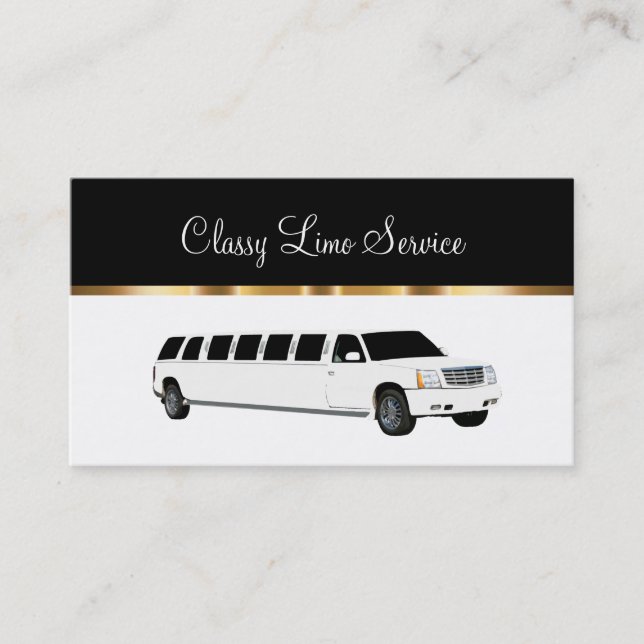 Carte De Visite Pilote de location de limousine classique (Devant)