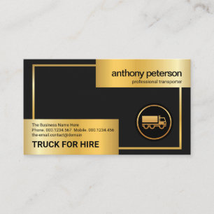 Carte De Visite Pilote de logistique de camion Gold Box Frame
