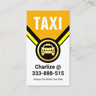 Carte De Visite Pilote de médaillon de voiture de taxi or