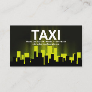 Carte De Visite Pilote de taxi aérien de ville jaune lumineux