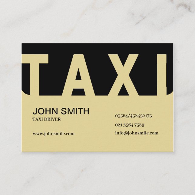 Carte De Visite Pilote de taxi Elite (Devant)