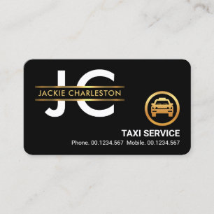 Carte De Visite Pilote de taxi Monogram Gold Placard Cadre élégant