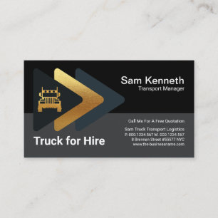Carte De Visite Pilote de transport de camions rétro-rétro Gold 