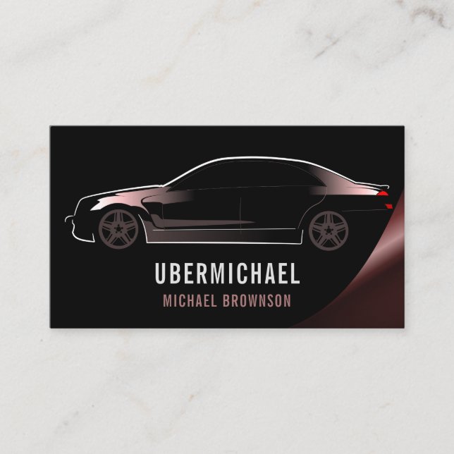 Carte De Visite Pilote de voiture en cuivre Location de réparation (Devant)