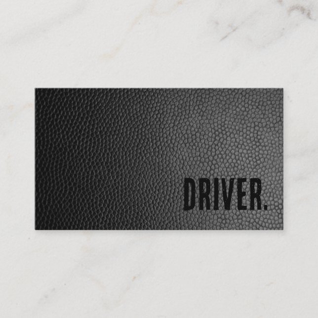 Carte De Visite Pilote en cuir Premier Black Faux (Devant)