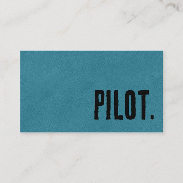 Carte De Visite Pilote en cuir Premier Blue Faux (Devant)