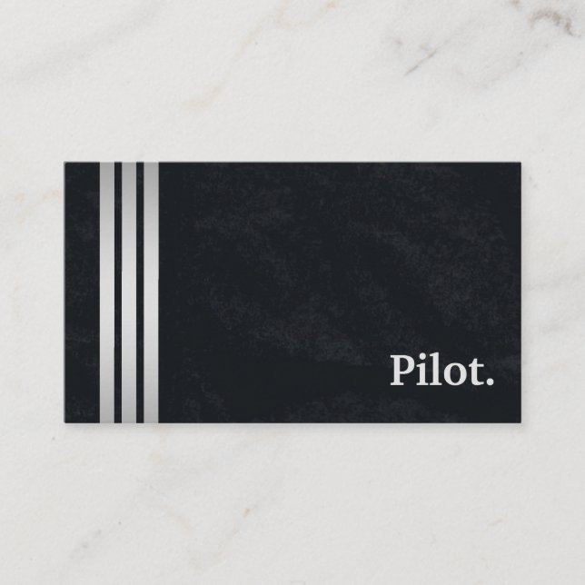Carte De Visite Pilote noir et argent professionnel (Devant)