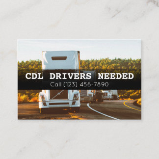 Carte De Visite Pilotes de camions CDL nécessaires