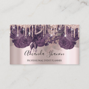 Carte De Visite Pilotes de Parties scintillant Rose violet Logo Pl