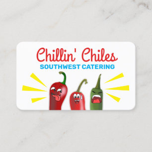 Carte De Visite Piments chili amusants au sud-ouest de la cuisine 