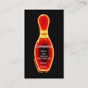 Carte De Visite Pin de bowling au néon vintage