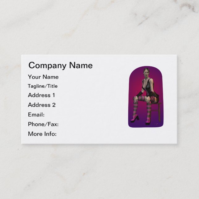 Carte De Visite Pin-up de tabagisme de femme de vampire (Devant)