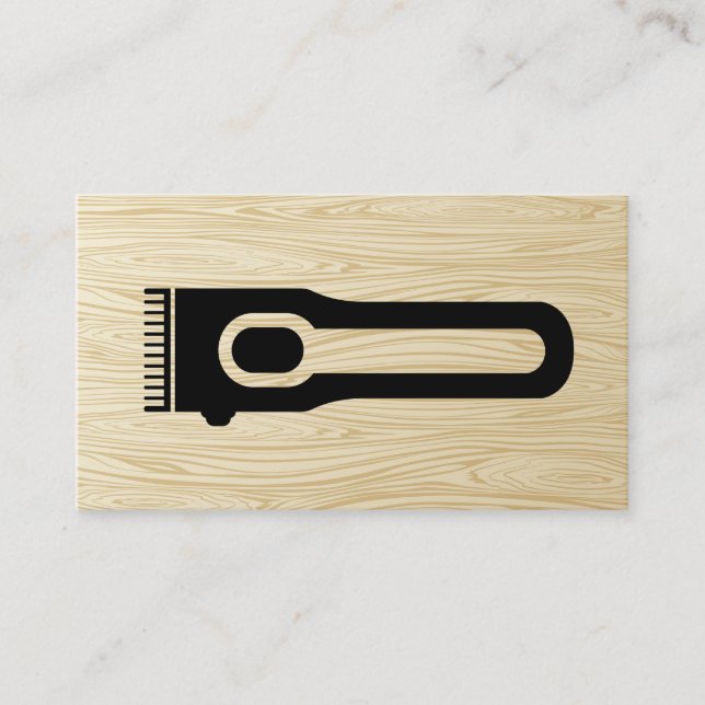 Carte De Visite Pince à cheveux | Barre | Grain de bois (Devant)