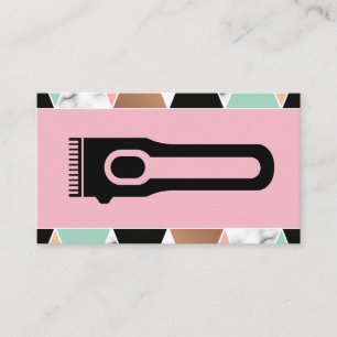 Carte De Visite Pince à cheveux   Motif géométrique moderne