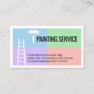 Carte De Visite Pinceau à peinture échelle sur pastels