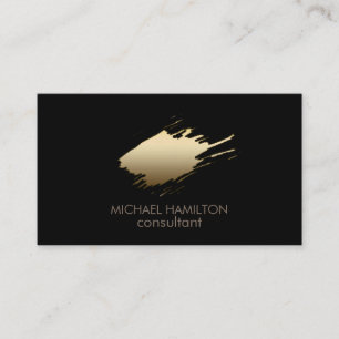 Carte De Visite Pinceau d'or minimaliste professionnel