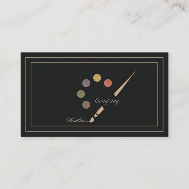 Carte De Visite Pinceau Peinture Artiste (Devant)