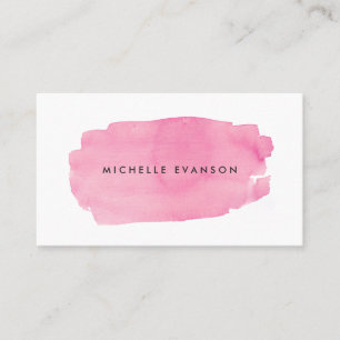 Carte De Visite Pinceau Rose Créatif Aquarelle Professionnel