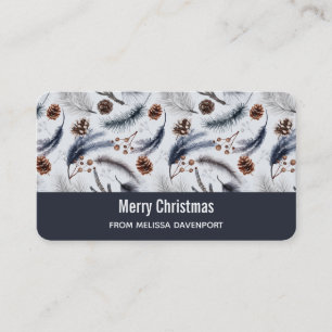 Carte De Visite Pine Cones et aiguilles de pin Noël Motif