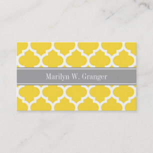 Carte De Visite Pineapple Wht Moroccan #5 Dk Gray Name Monogram