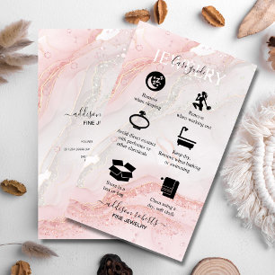 Carte De Visite Pink Aesthetic Jewelry Care  Business Card