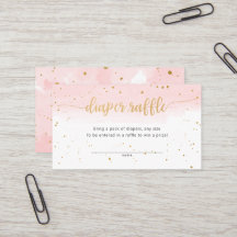Pink and Gold Watercolor fille diaper billet de to